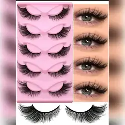 5Pairs Cat Eye Lashes Long Lashes Cat Eye
