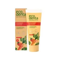 eco denta Strawberry Flavoured Kids Toothpaste Flouride Free 3+ years 75ml