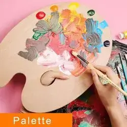 Wooden Paint Palette, Paint Mixing Palette with Thumb Hole for Oil Paint Acrylic Watercolor, 40cm*30cm