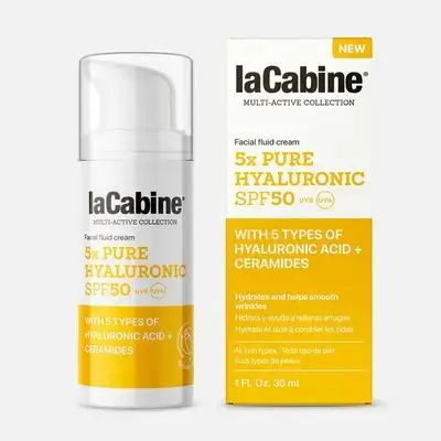 كريم سائل للوجه بحمض الهيالورونيك النقي 5X مع عامل حماية من الشمس SPF50