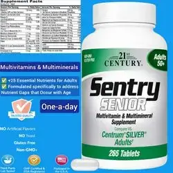 Multivitamins & Multiminerals, Sentry Senior Multivitamin, Multivitamin and Multimineral, more than 25 essential nutrients, One a day, Original USA Made, 265 tablets Multivitamin 