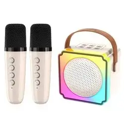 P8 Portable Bluetooth Speaker with Karaoke Mic – Pink / Blue / Beige