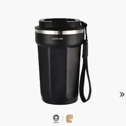 Green Lion Vaccum Mug Stainless Steel Insulated Bottle - Black