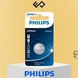Philips CR2032 3V Lithium Coin Cell Child-Resistant 1Pcs Pack