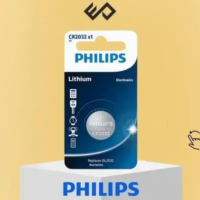 Philips CR2032 3V Lithium Coin Cell Child-Resistant 1Pcs Pack