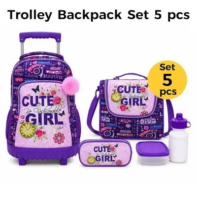 Trolley Bag School Set 5pcs