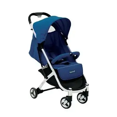 Lightweight Push-lock Stroller with Basket - Dark Blue