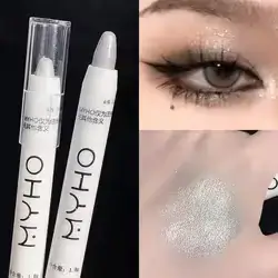 1Pc Matte Highlighter Pen Long Lasting Eye Shiny Makeup - Silver