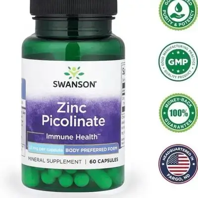 Swanson Zinc Picolinate 22mg immunity - 60 capsules Original