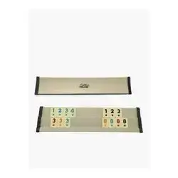 Okey - Wooden Curved Rummy Set - Light Beige