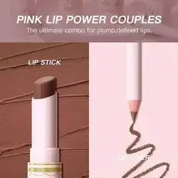 USHAS Lipstick and Lip Liner Combo Set 2 in 1 Waterproof Matte Lipstick pen for Women Lip liner Set- shade: 17