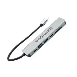 Essager 7in 1 usb-c HUB card and reader and charger