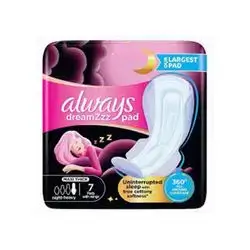 Always Dreamzzz Pink 360 All Around Maxi Thick Night Long Pads, 7s
