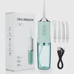 New PPS Oral Irrigator Cordless Water Flosser Dental Waterproof WHITE-GREEN-PINK
