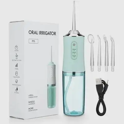 New PPS Oral Irrigator Cordless Water Flosser Dental Waterproof WHITE-GREEN-PINK