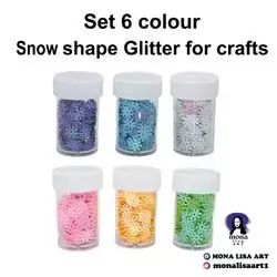 Snow shape glitter, for hand made,6color