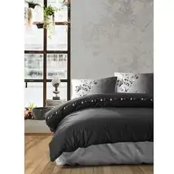 Asir Cotton Box Daren Black Double Person Linen Fitted