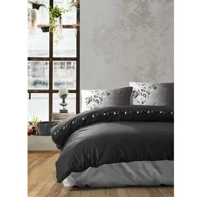 Asir Cotton Box Daren Black Double Person Linen Fitted