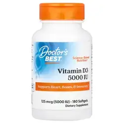 Vitamin D3 5,000IU Dr Best 180 Softgels