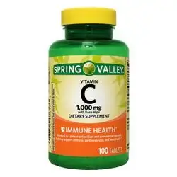 Spring Valley Vitamin C with Rose Hips Dietary Supplement Tablets, 1000 mg, 250 Count