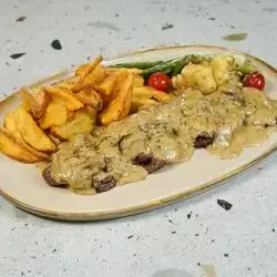 Brazilian beef steak with creamy mushroom Sause