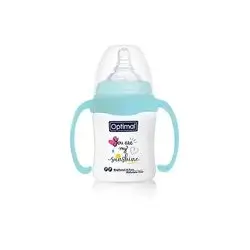 Wide Neck Feeding Bottle 180ml (+0) with Handle - Blue