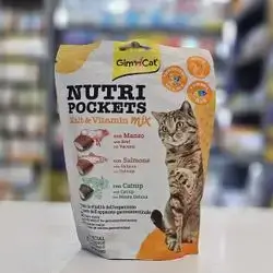 Nutripockets With ( Beef, Salmon, Catnip ) Malt & Vitamins 150g
