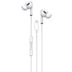 Rockrose Solo LT Neo Wired Earphones with Lightning Connector and Bluetooth Support – White