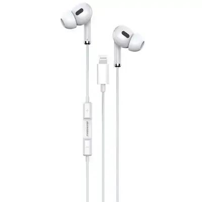 Rockrose Solo LT Neo Wired Earphones with Lightning Connector and Bluetooth Support – White