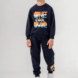 ONE DUDE COOL Printed Leg Print Detailed Boy's Tracksuit Top and Bottom 4-5 Years