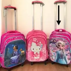 Children's school bag with wheels, design for girls