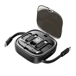 Essager 60W Fast Charge USB A/C To TypeC Micro Lightning Cable Mini Multifunctional Travel Storage Box With Phone Holder Pin Set