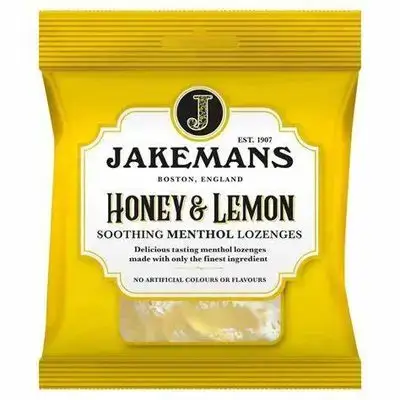 Jakemans lemon and honey soothing menthol lozenges