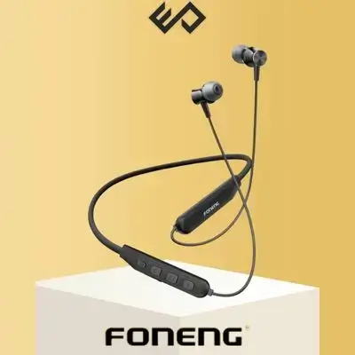 Foneng Deep Bass Neckband Bluetooth Earphone - Black