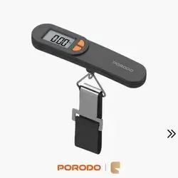 Porodo Lifestyle AccuScale High-Precision Digital Luggage Scale 50kg Capacity with Tare Function - Black