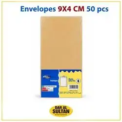 Envelopes brown ,9x4 size ,50pcs