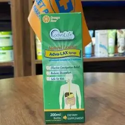 adva-lax syrup natural laxative effective constipation relief , reduces discomfort , safe for kids 200ml