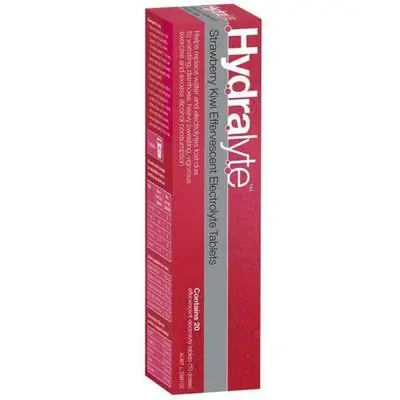 Hydralyte Electrolyte Strawberry And Kiwi Effervescent Tablets 20
