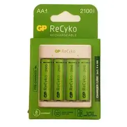 Gp Recyko Mini Charger For Battery 4 X AAA 2100Mah