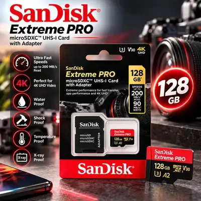 SANDISK EXTREME PRO MICRO SD 128GB