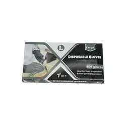 Hfp Polyethylene Powder Free Black Gloves Large 100 Pcs