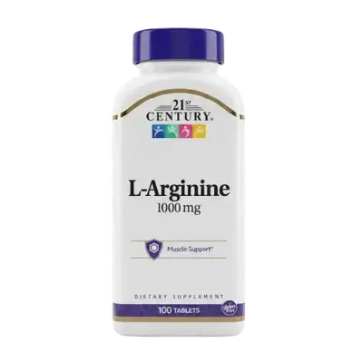 L-Arginine 1000mg Muscle Support 100 Tablets _ 21ST CENTURY