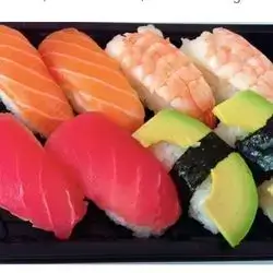 Salmon, Prawn, Tuna, Avocado Nigiri