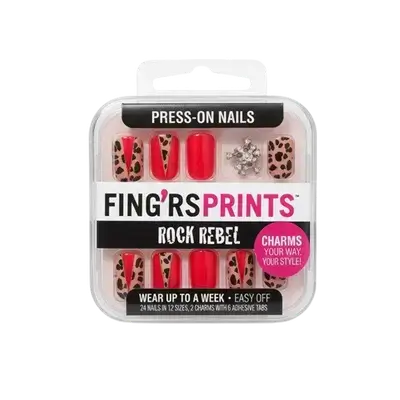 Press-On Nails Rock Rebel 31044 WILD CARD _ Fing'rs Prints