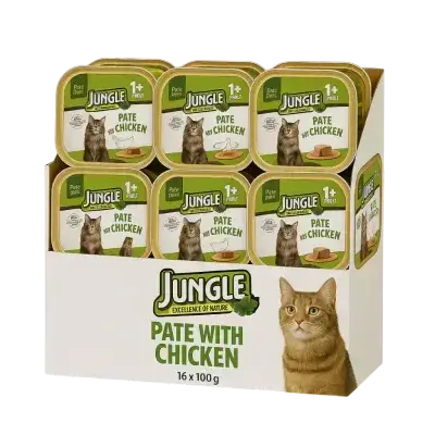 Jungle طعام القطط الرطب بالدجاج 16x