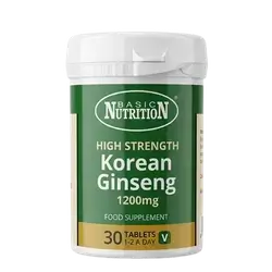 Korean Ginseng 1200mg 30 Tablets _ BASIC NUTRITION