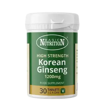 Korean Ginseng 1200mg 30 Tablets _ BASIC NUTRITION