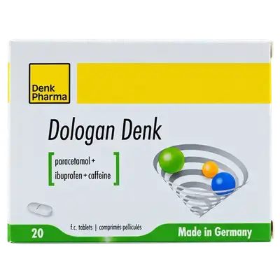 Dologan Denk (Paracetamol + Ibuprofen + Caffeine) 20 Tablets _ Denk Pharma
