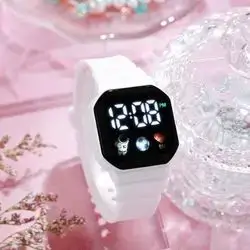 Kids Watch Cute Children Digital Electronic Wristwatch - White 