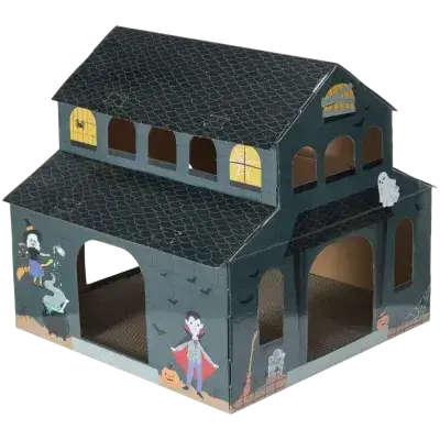 Cat Scratcher Box Halloween House